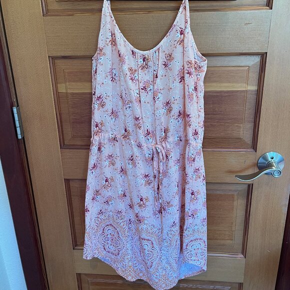 PRICED TO SELL - See Description for details -- Pale Peach & White Floral Dress - Picture 1 of 9